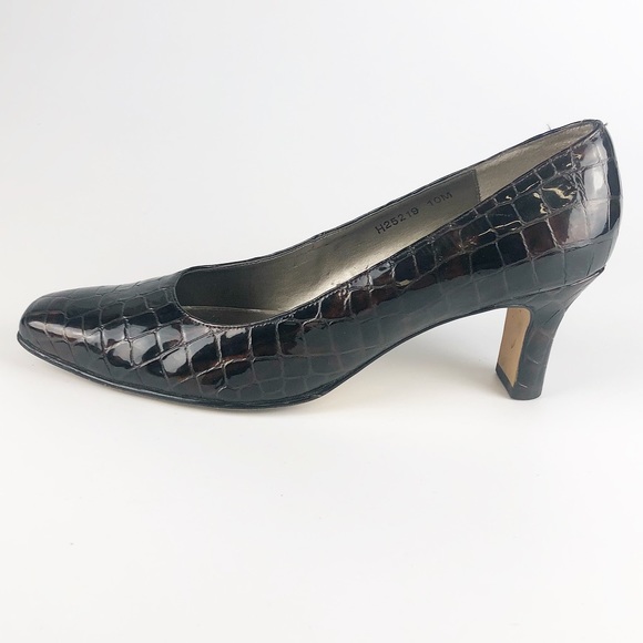 Ros Hommerson Shoes | Ros Hommerson Heels Croc Print Patent Leather M |  Poshmark